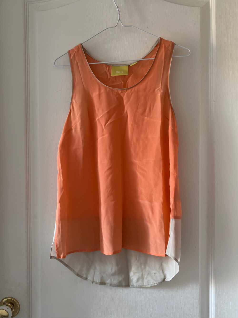 Maeve Orange and Cream Sleeveless Layered Camisole